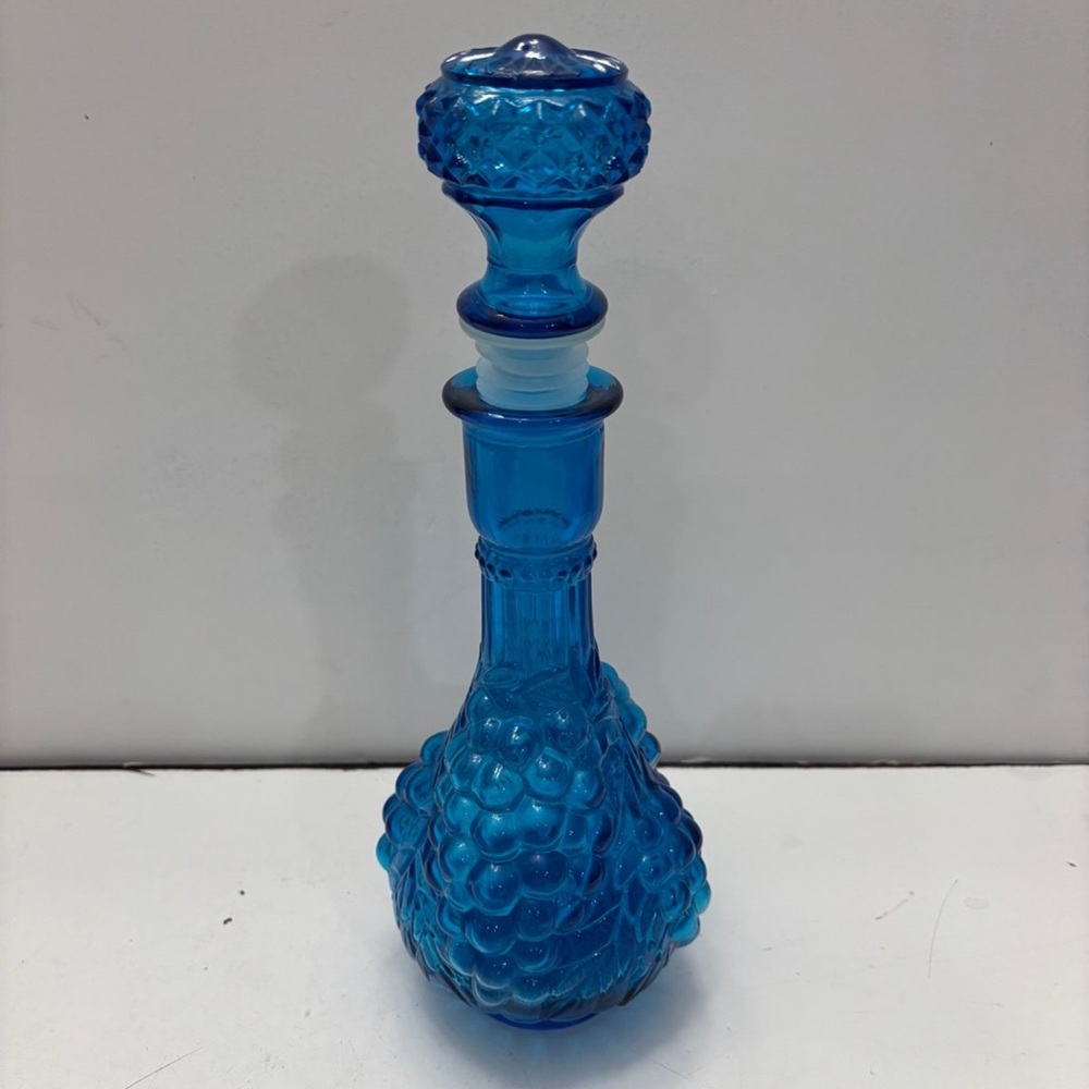 Blue Glass Decanter with Stopper